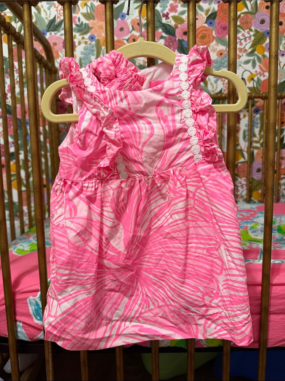 Lilly Pulitzer Pink & White Ruffle Sundress - Girls